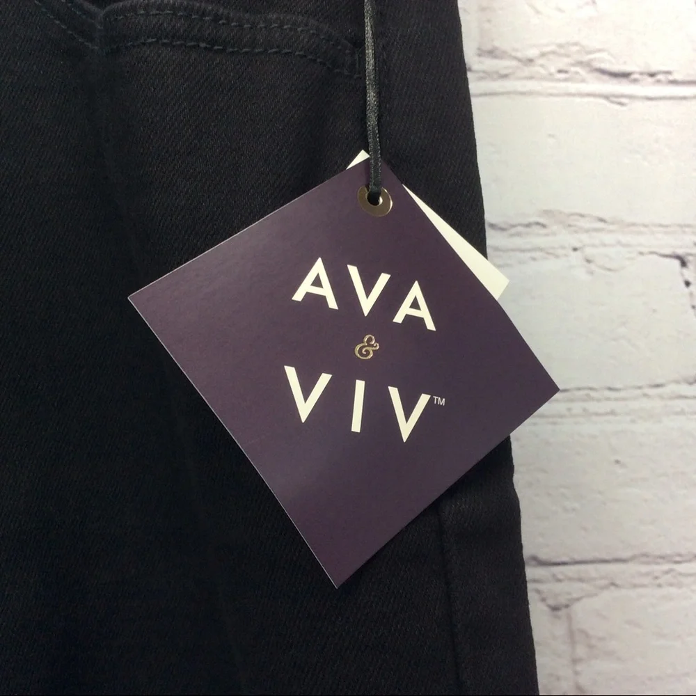 Ava & Viv Jean Shorts Women’s Plus Sz 22W Blk High Rise Cutoff Distressed Ripped - Picture 7 of 9